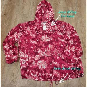 Plus size sheer hooded tye dye top xlg new tags pink size 14/16